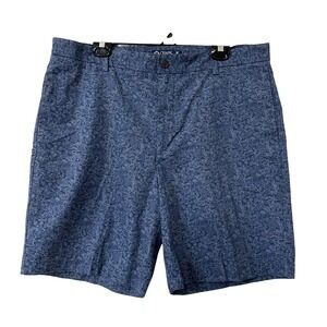 Chaps Floral Chino Shorts Blue Cotton 38 Flat Front Casual Summer Golf Preppy